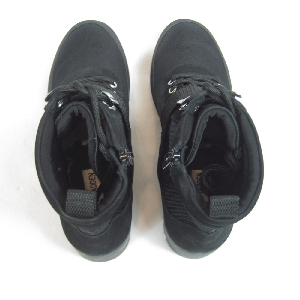 Steve Madden 7 Black Combat Boots Platform NEW - Picture 9 of 14